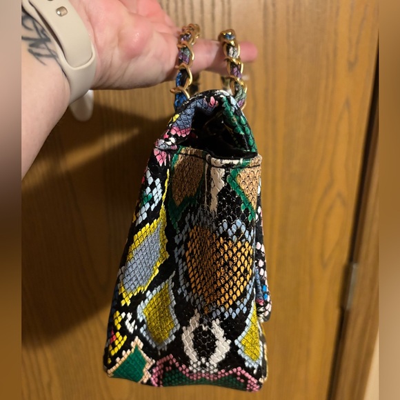 Multicolor Snake Print Women's Purse Bag - Picture 5 of 10